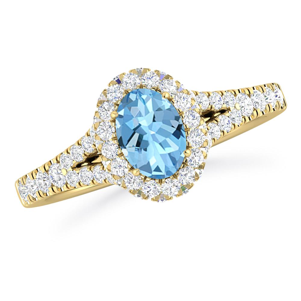 Yellow Gold - Aquamarine