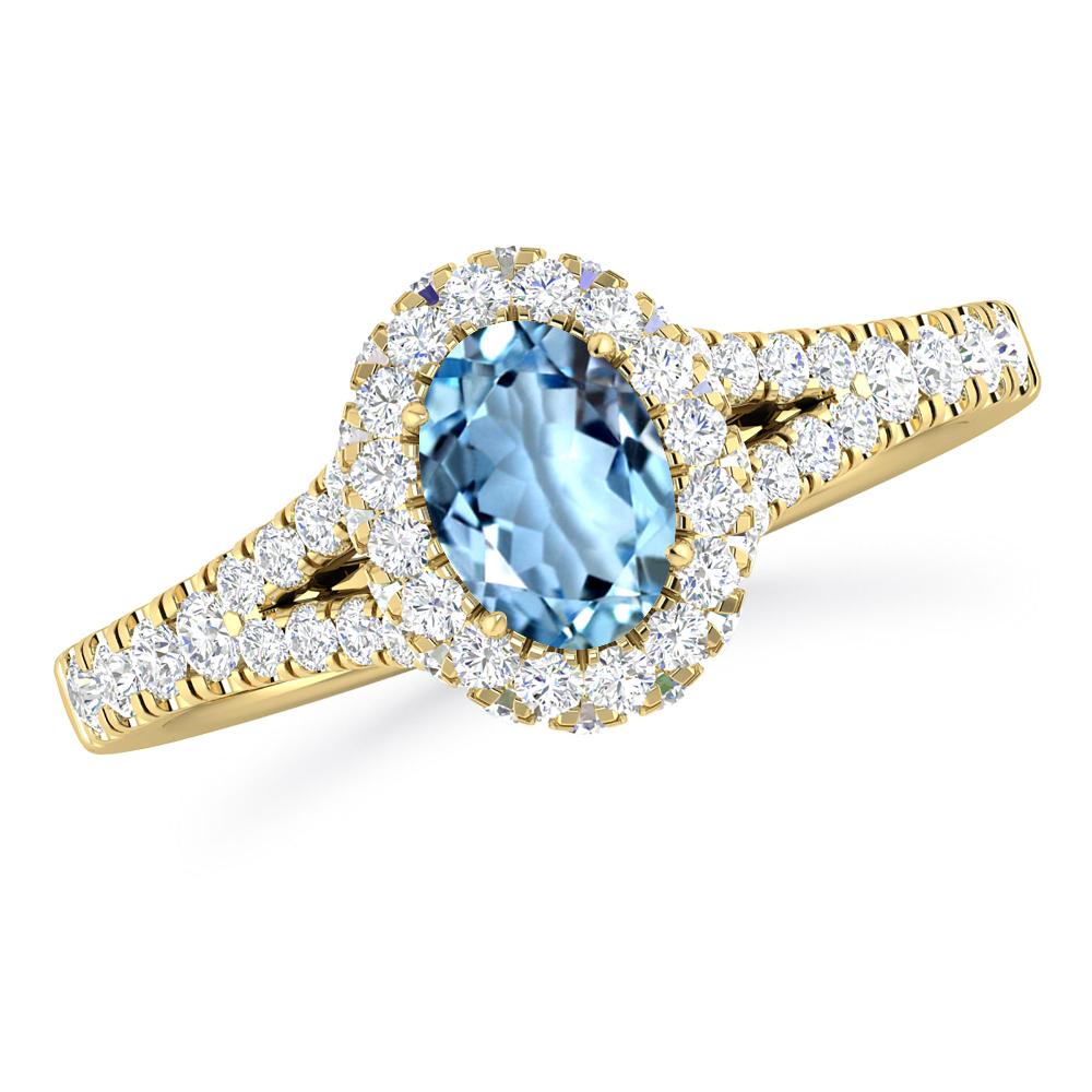 Yellow Gold - Aquamarine