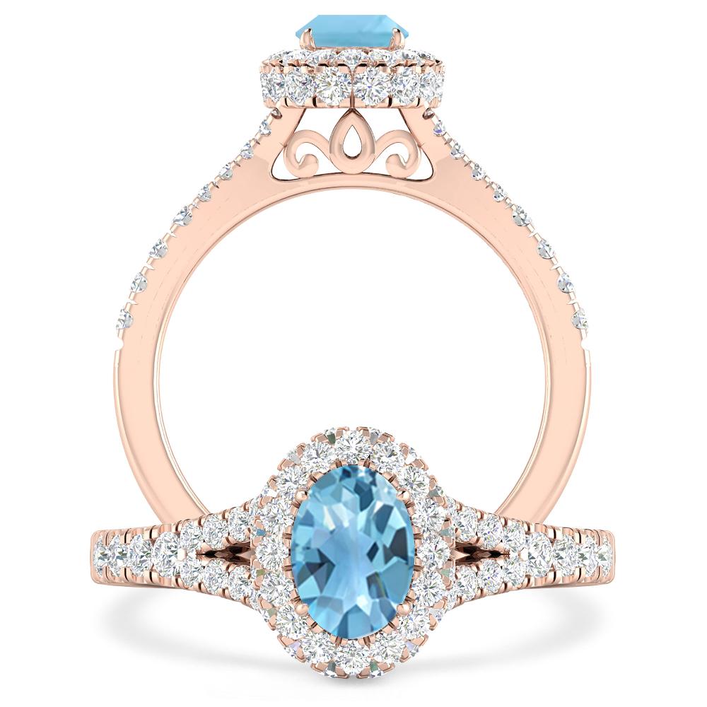 Rose Gold - Blue Topaz