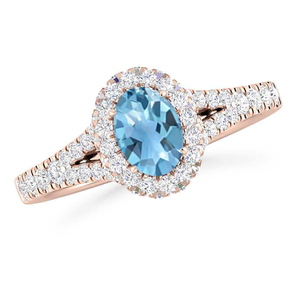 Rose Gold - Blue Topaz