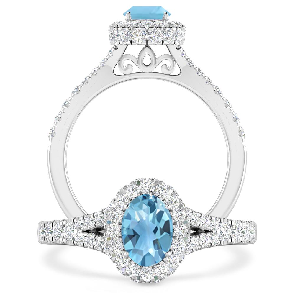 White Gold - Blue Topaz