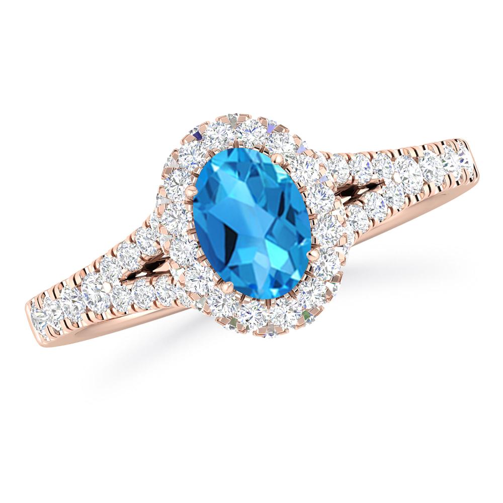 Rose Gold - Blue Topaz