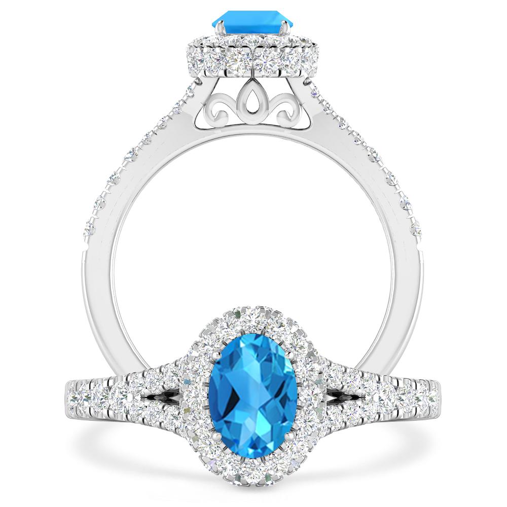 White Gold - Blue Topaz