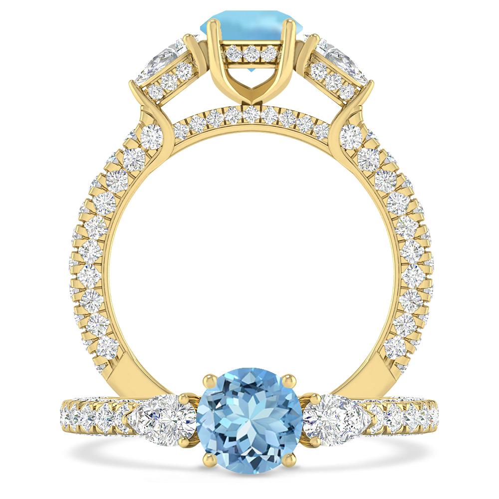 Yellow Gold - Aquamarine