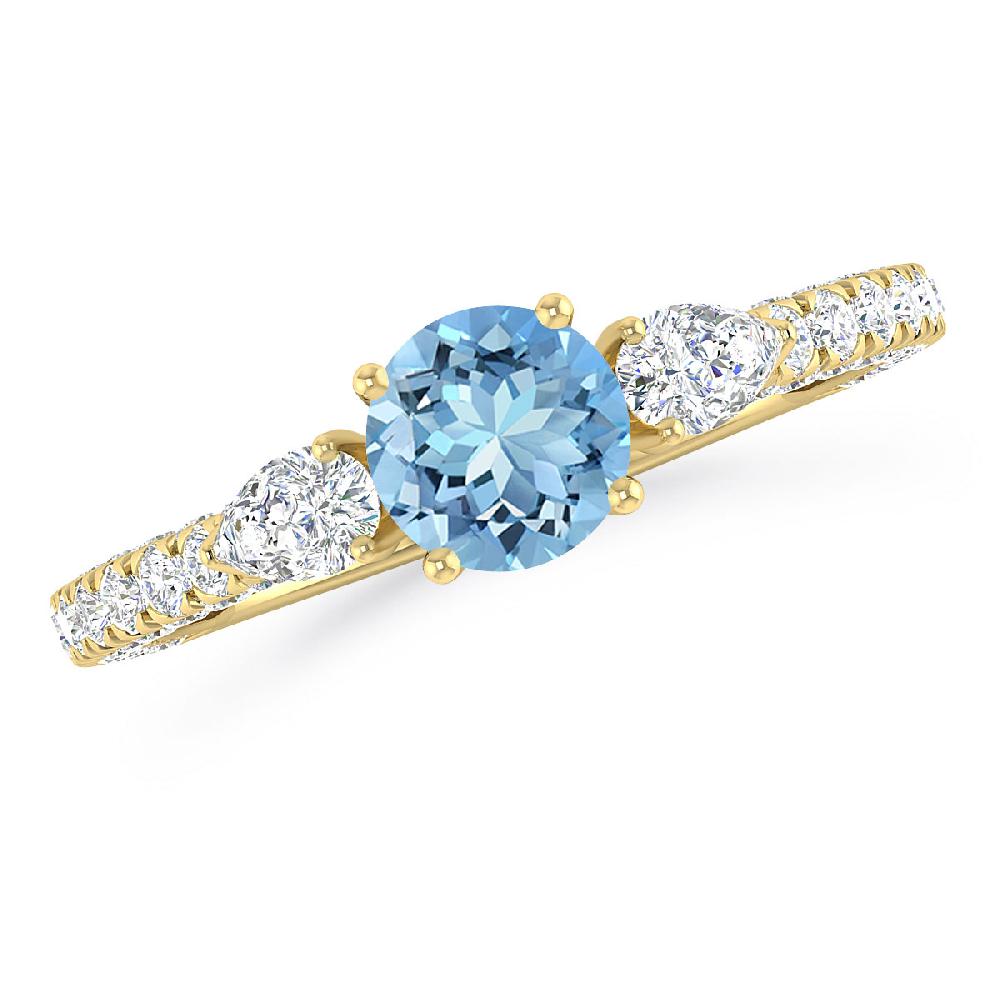 Yellow Gold - Aquamarine