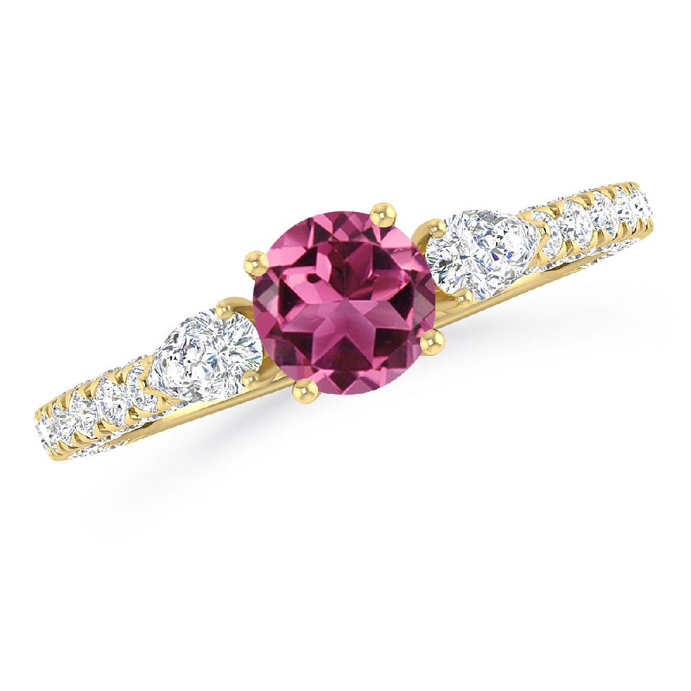 Yellow Gold - Pink Tourmaline