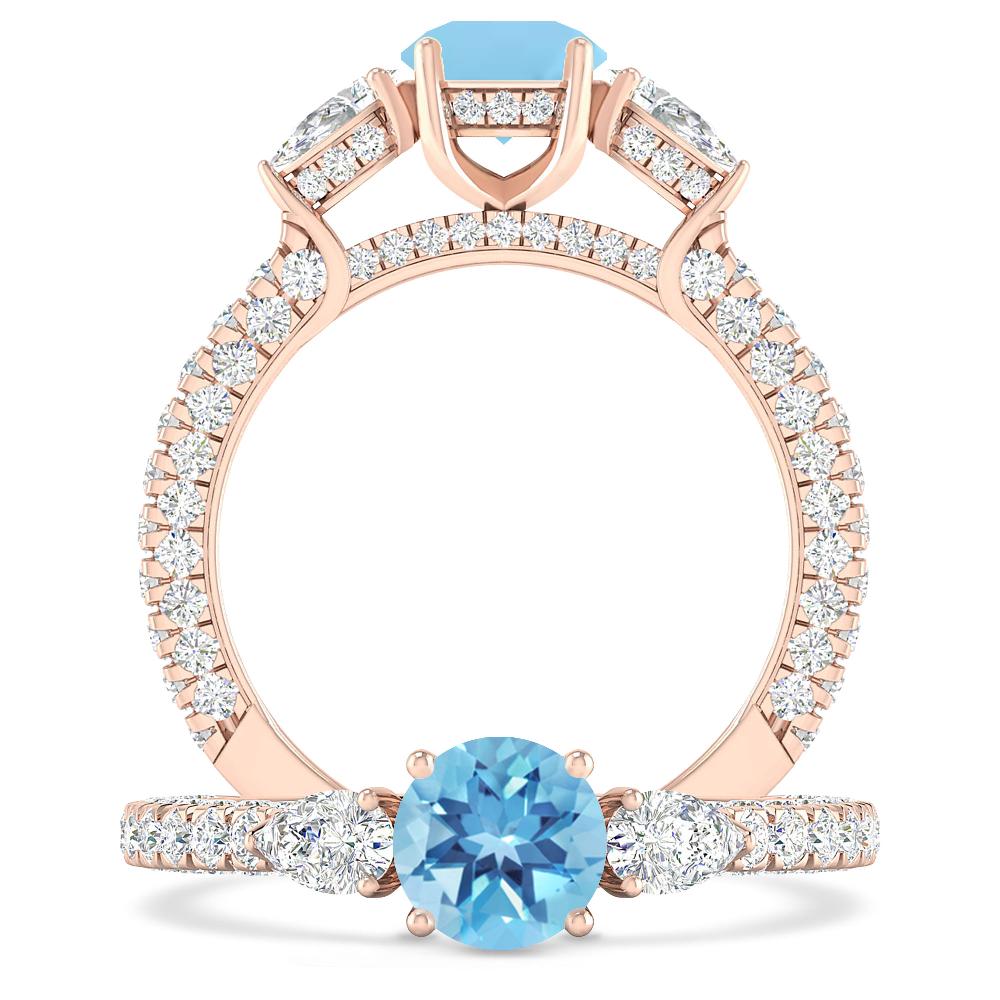 Rose Gold - Blue Topaz