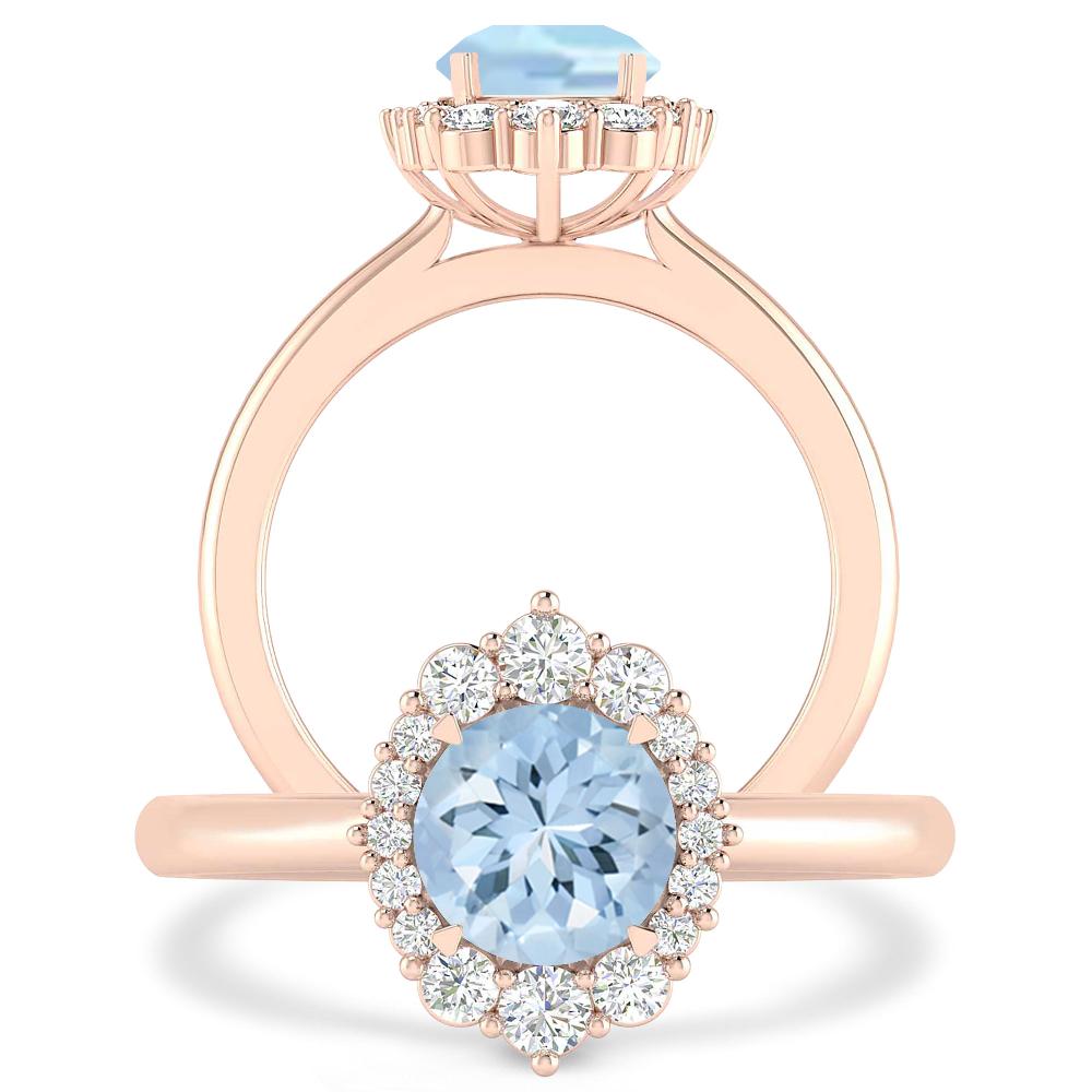 Rose Gold - Aquamarine