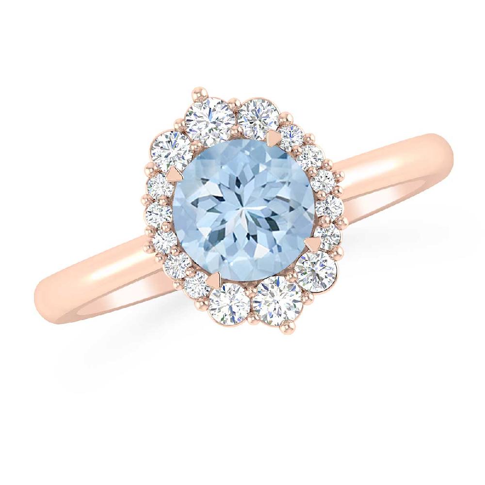 Rose Gold - Aquamarine