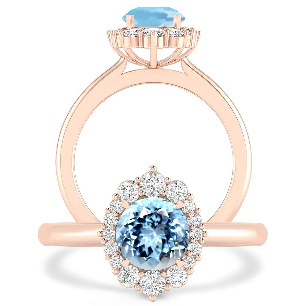 Rose Gold - Aquamarine