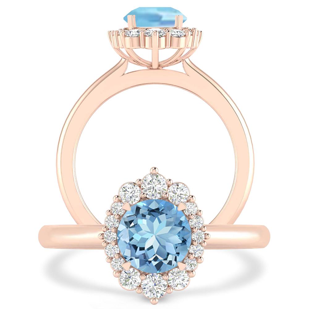 Rose Gold - Aquamarine