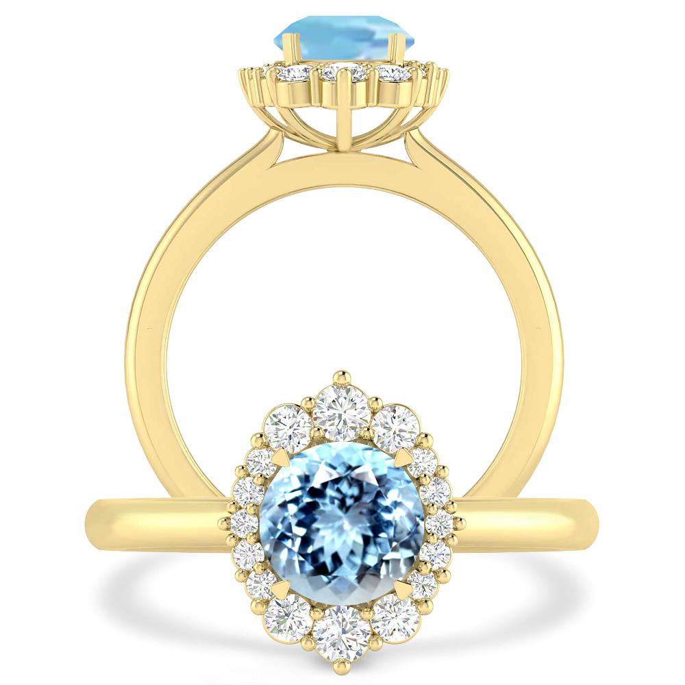 Yellow Gold - Aquamarine