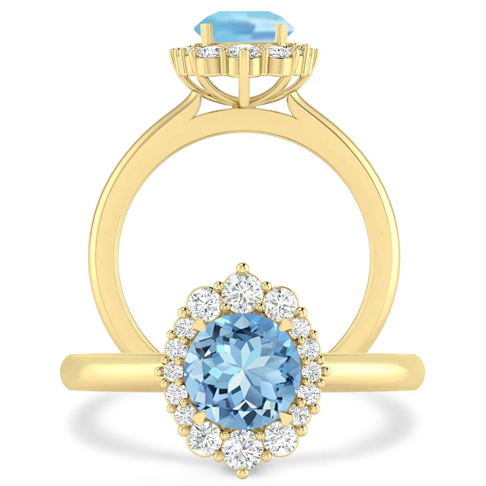 Yellow Gold - Aquamarine