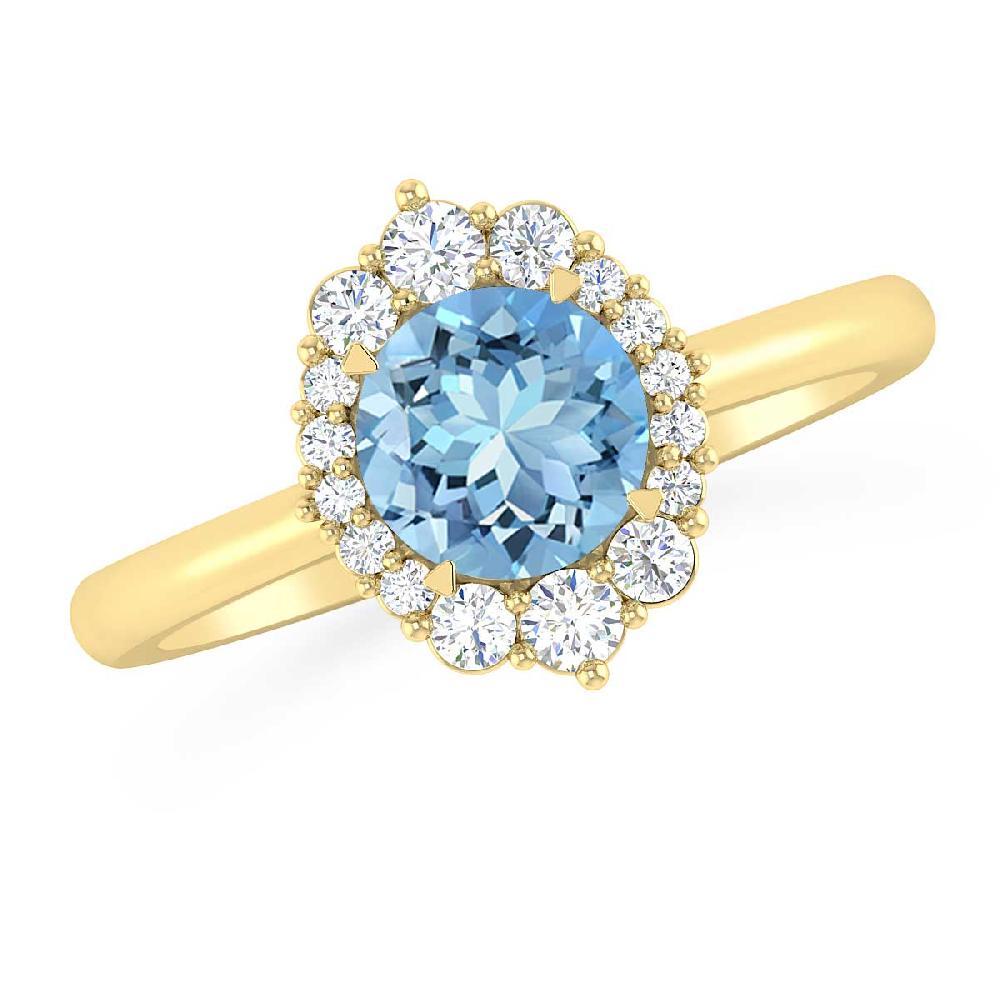 Yellow Gold - Aquamarine