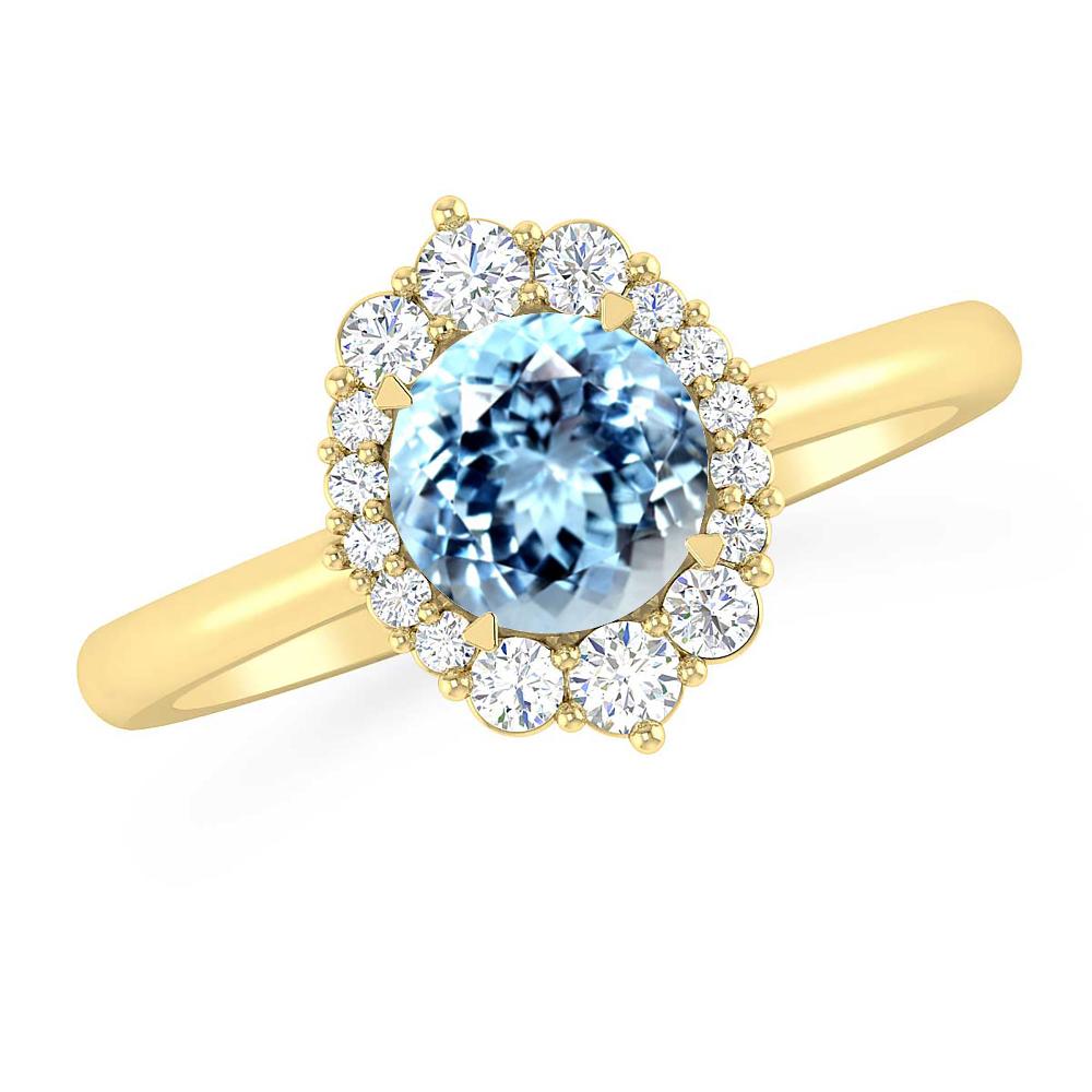 Yellow Gold - Aquamarine