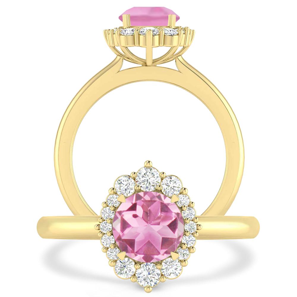 Yellow Gold - Pink Tourmaline