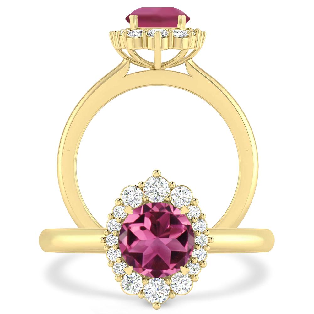 Yellow Gold - Pink Tourmaline