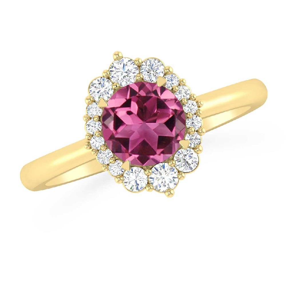 Yellow Gold - Pink Tourmaline