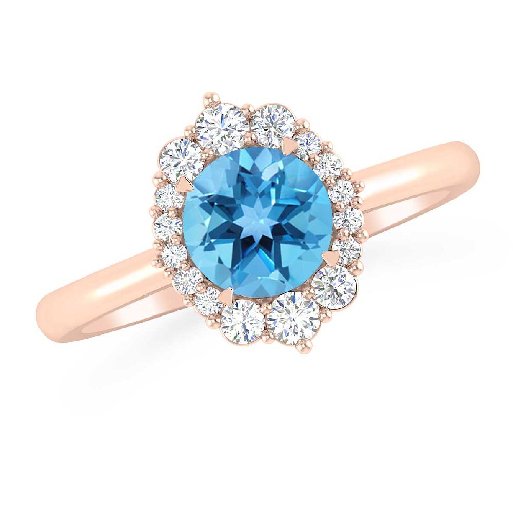 Rose Gold - Blue Topaz