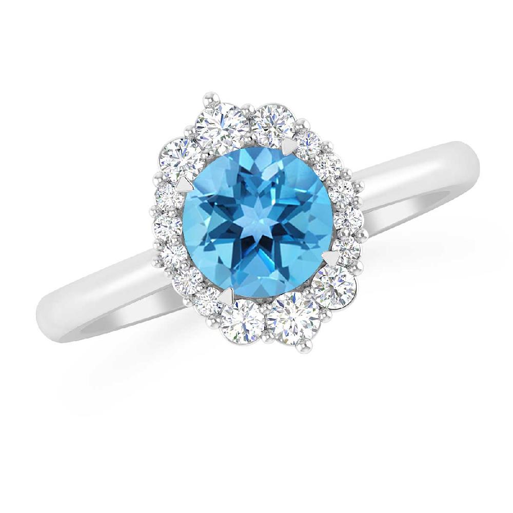 White Gold - Blue Topaz