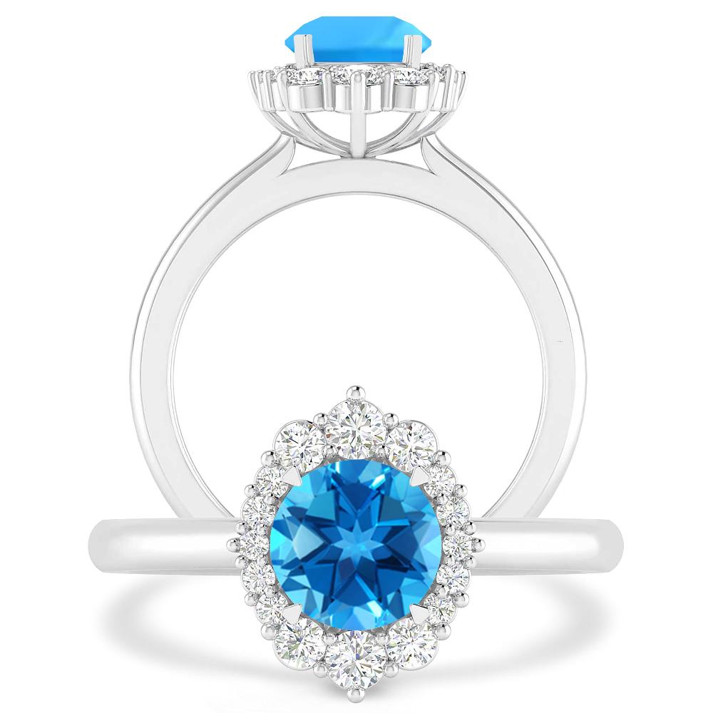 White Gold - Blue Topaz