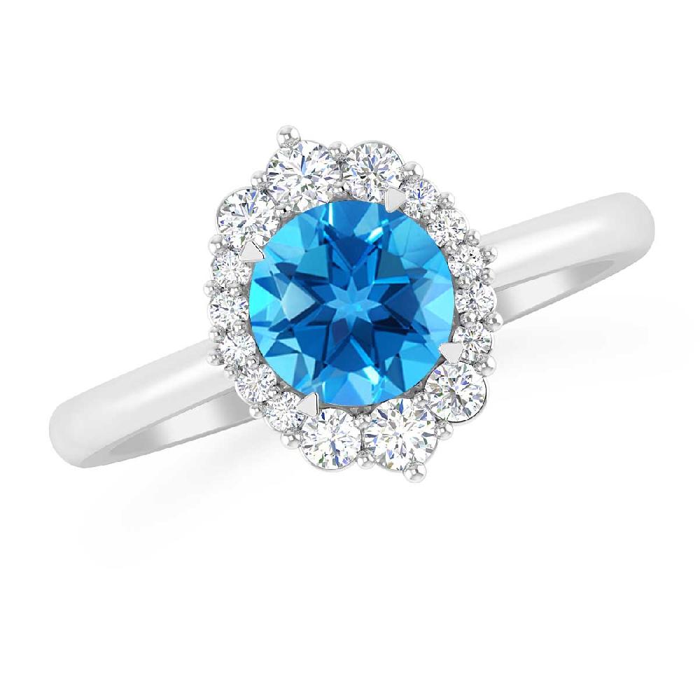 White Gold - Blue Topaz