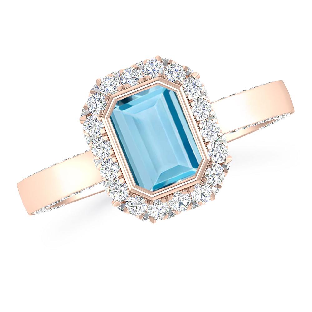 Rose Gold - Aquamarine