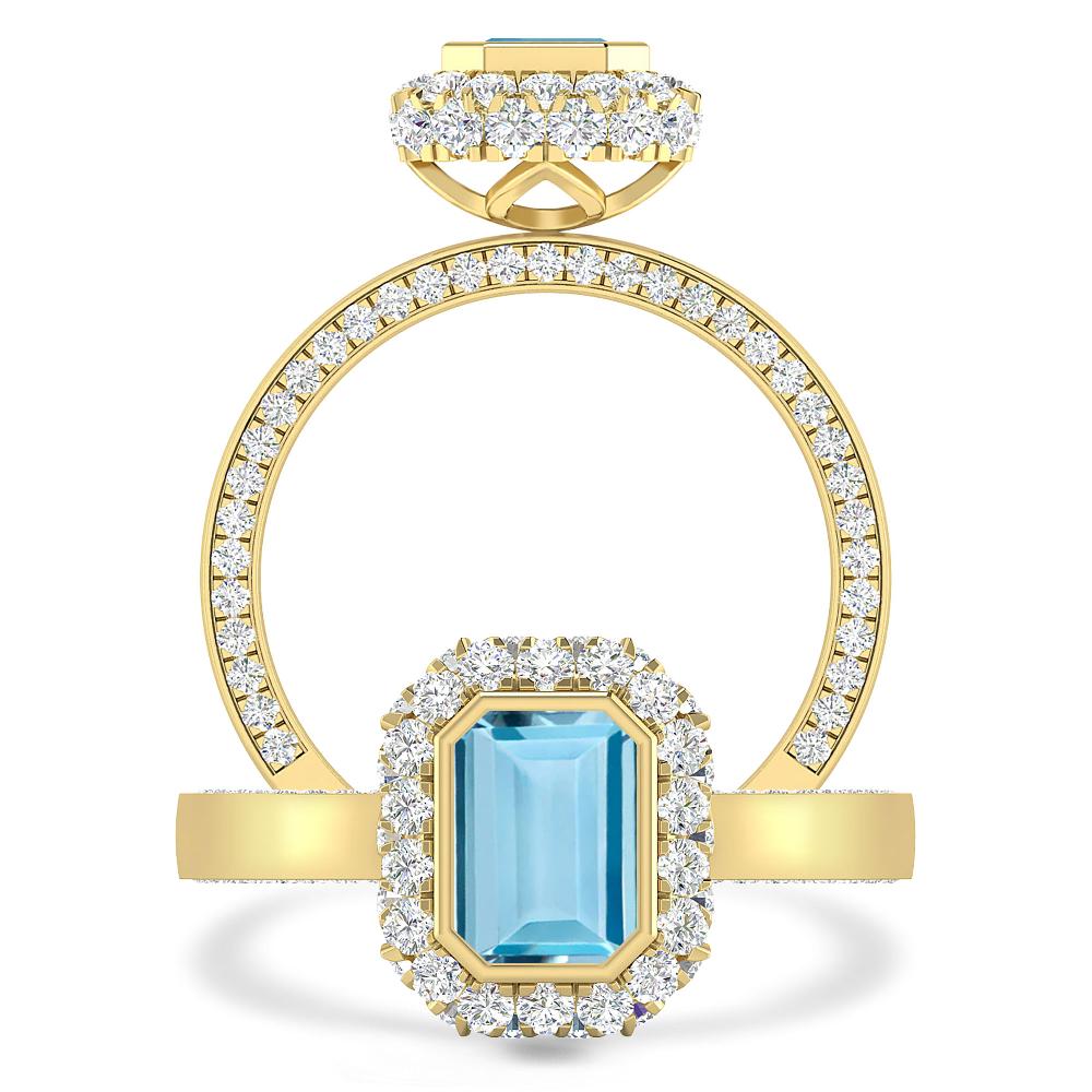 Yellow Gold - Aquamarine