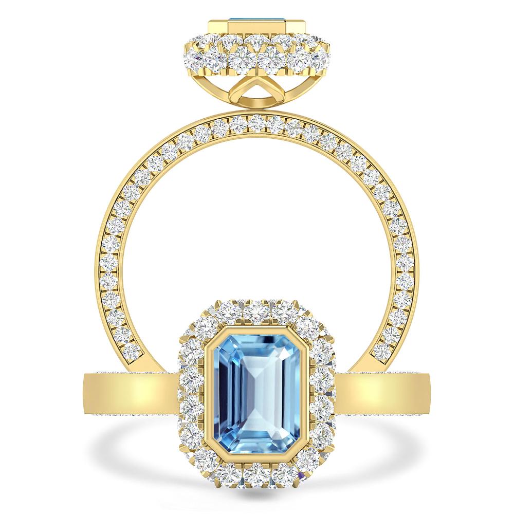 Yellow Gold - Aquamarine