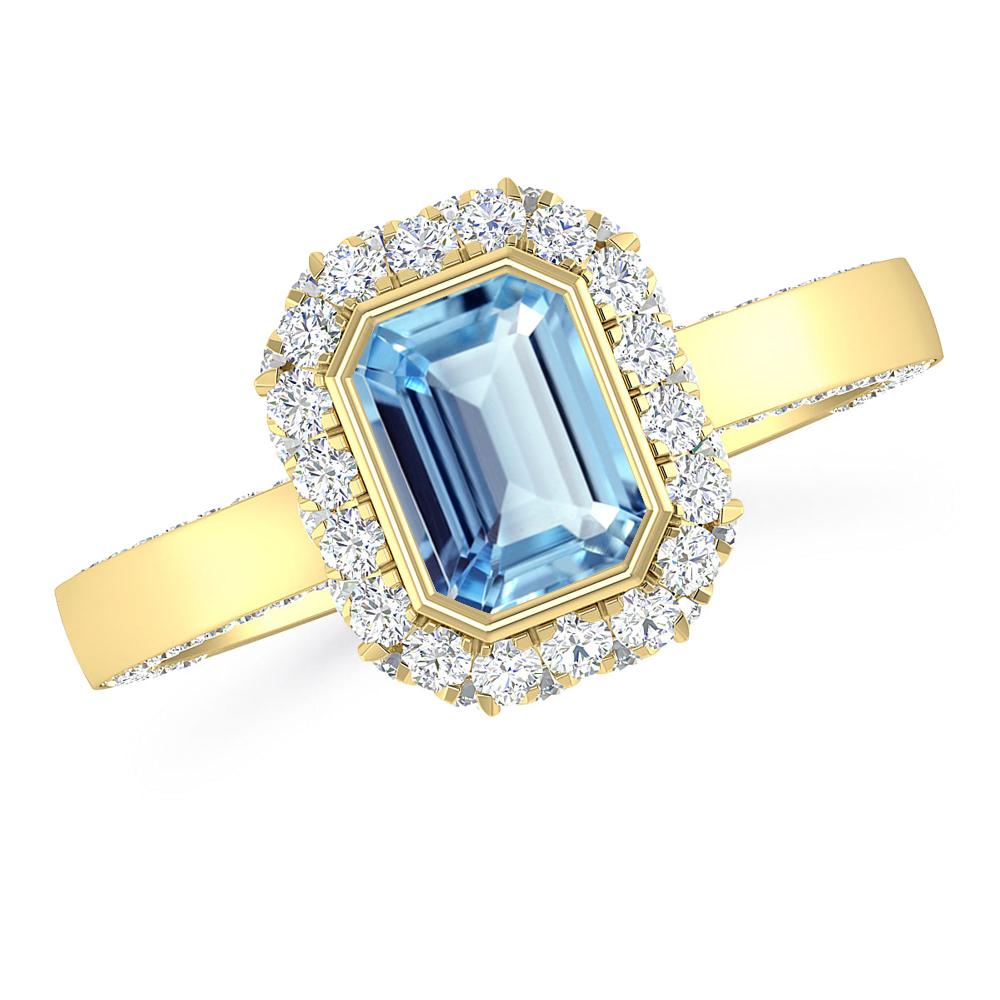 Yellow Gold - Aquamarine