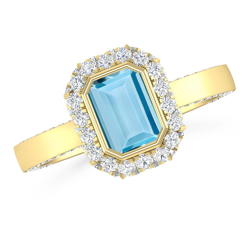 Yellow Gold - Aquamarine