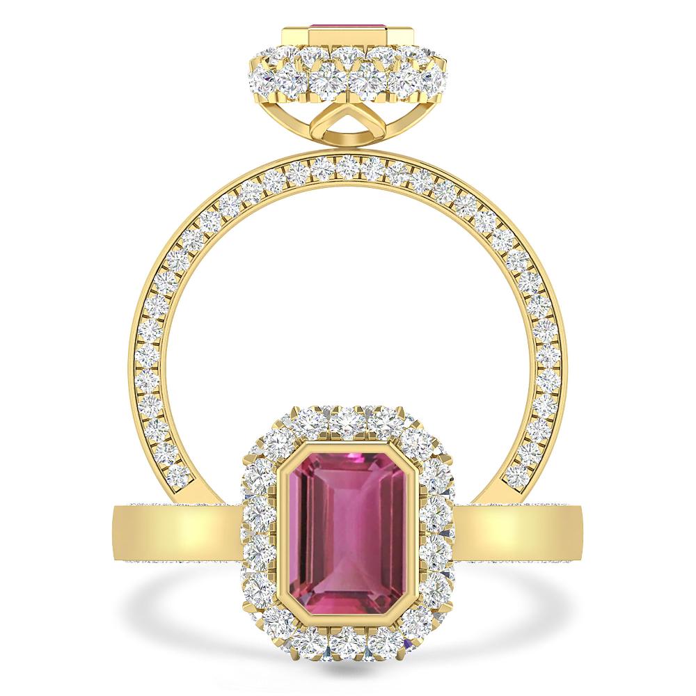 Yellow Gold - Pink Tourmaline