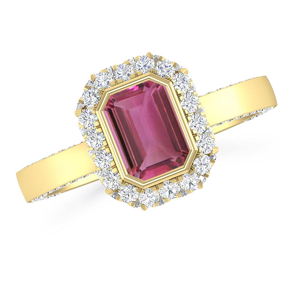 Yellow Gold - Pink Tourmaline