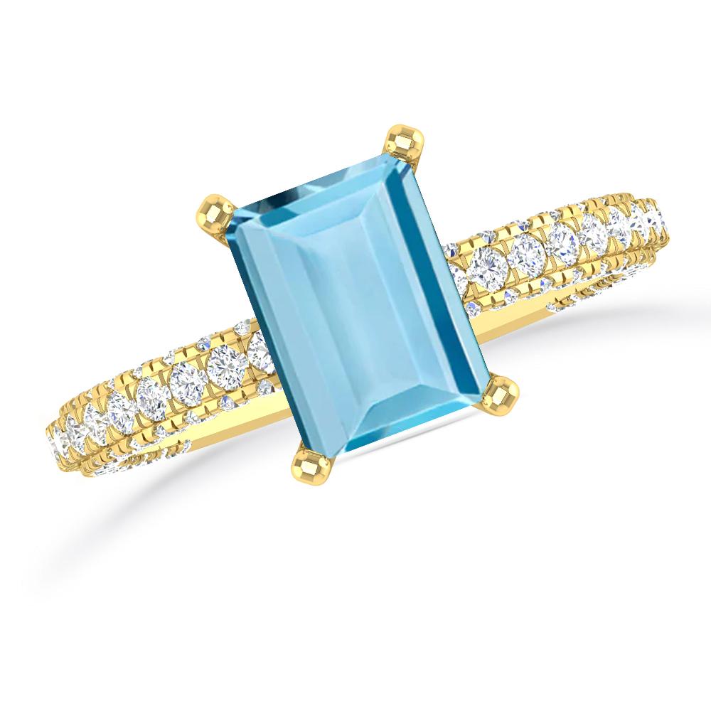 Yellow Gold - Aquamarine