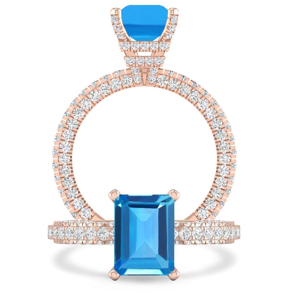 Rose Gold - Blue Topaz