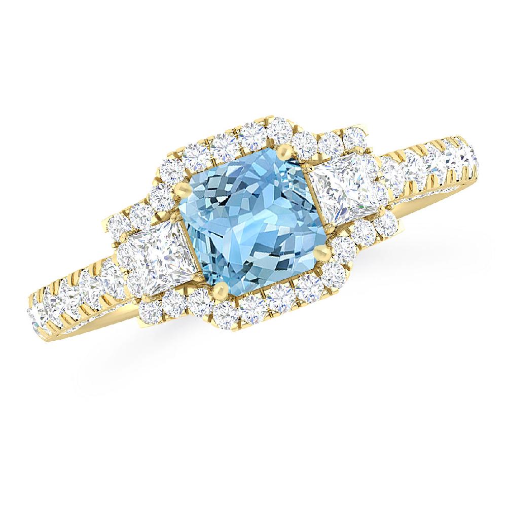 Yellow Gold - Aquamarine