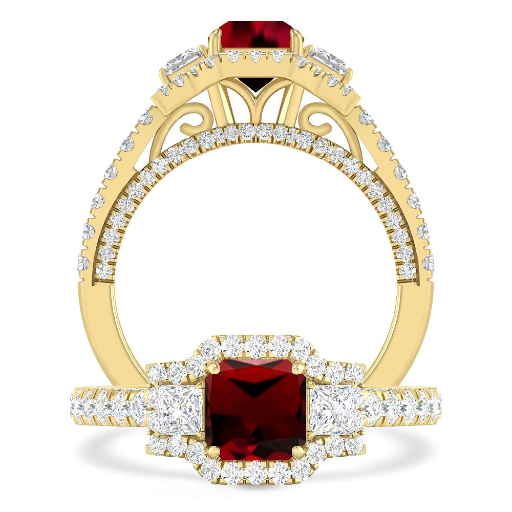 Yellow Gold - Garnet