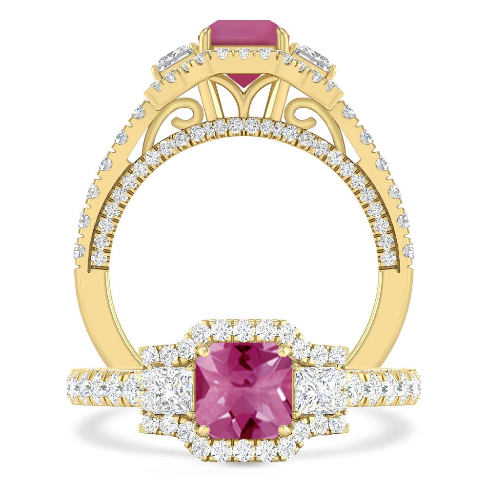 Yellow Gold - Pink Tourmaline