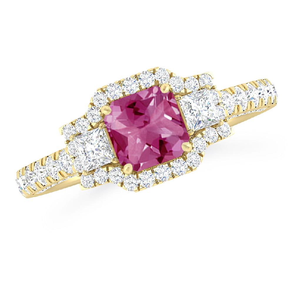 Yellow Gold - Pink Tourmaline