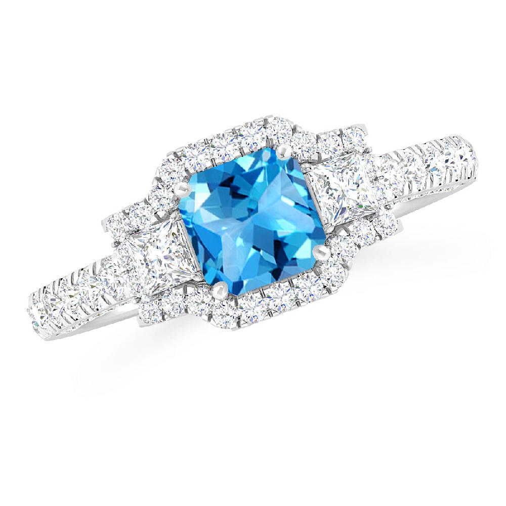 White Gold - Blue Topaz