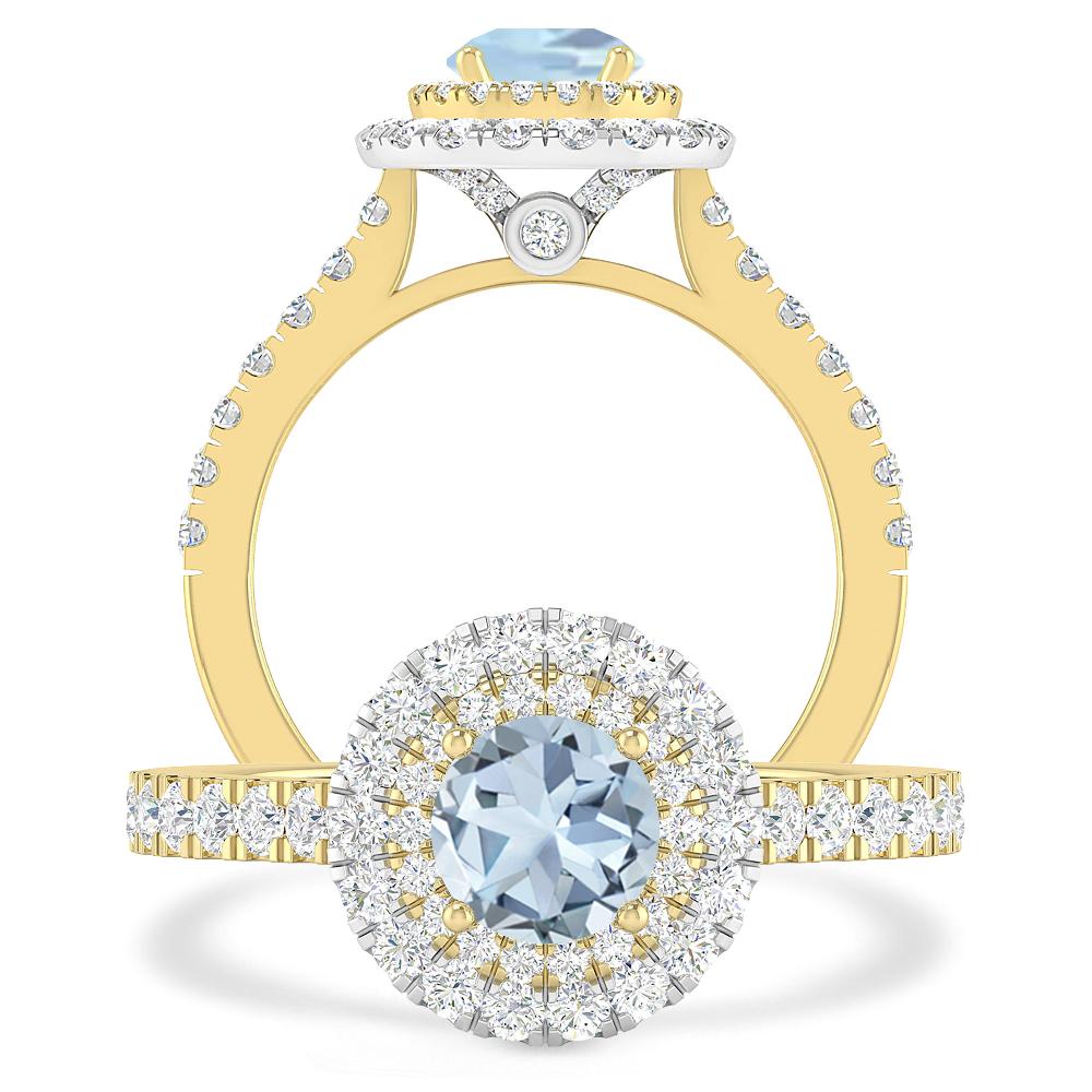 Yellow Gold - Aquamarine