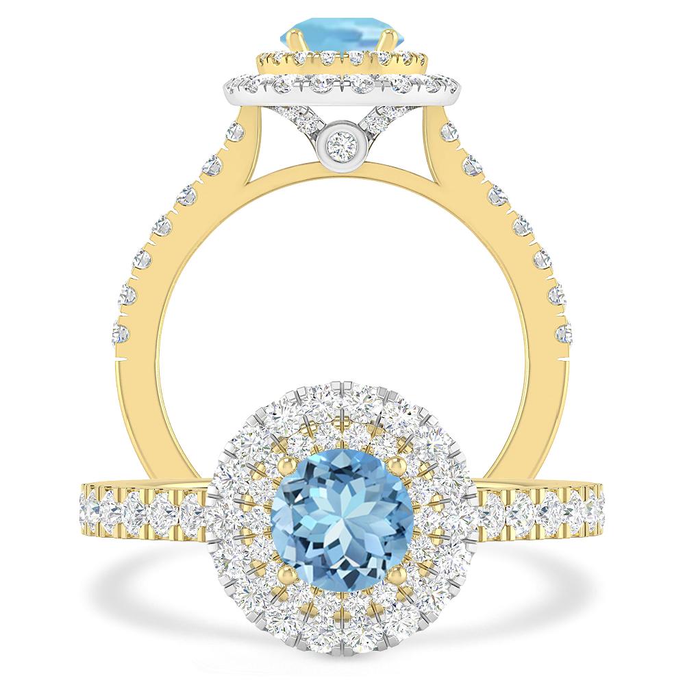 Yellow Gold - Aquamarine