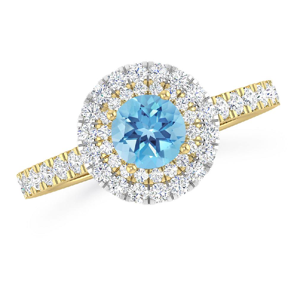 Yellow Gold - Blue Topaz