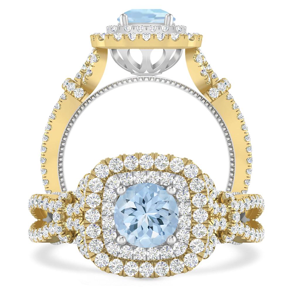 Yellow Gold - Aquamarine