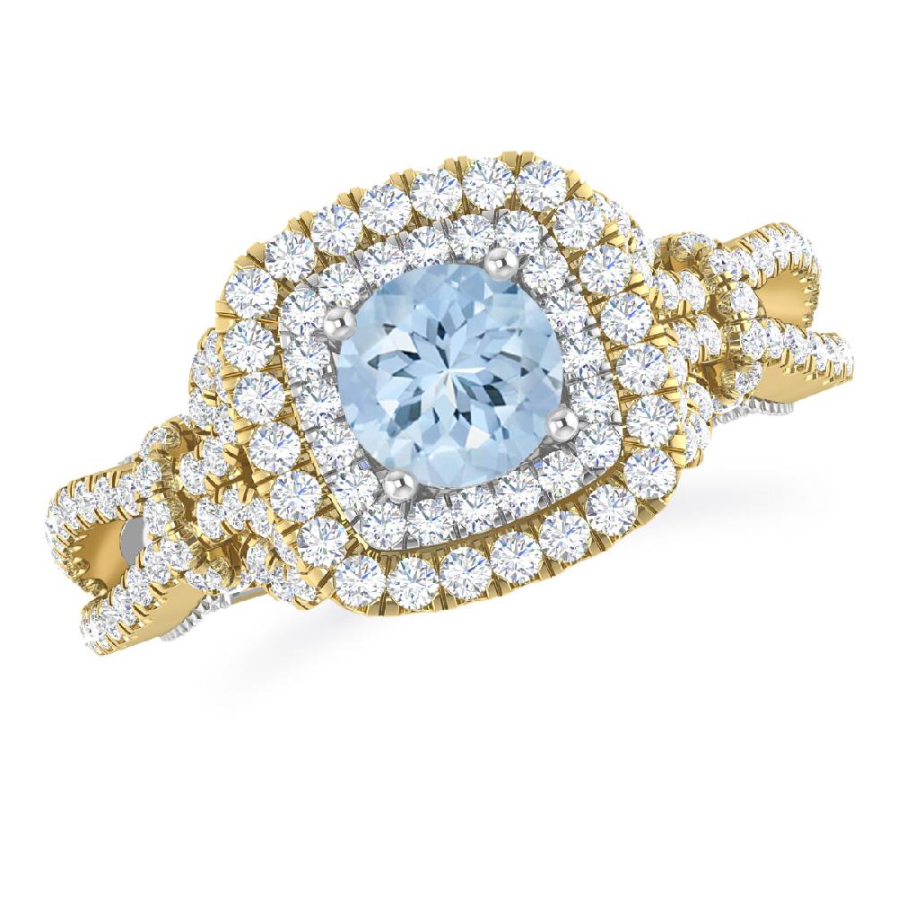 Yellow Gold - Aquamarine