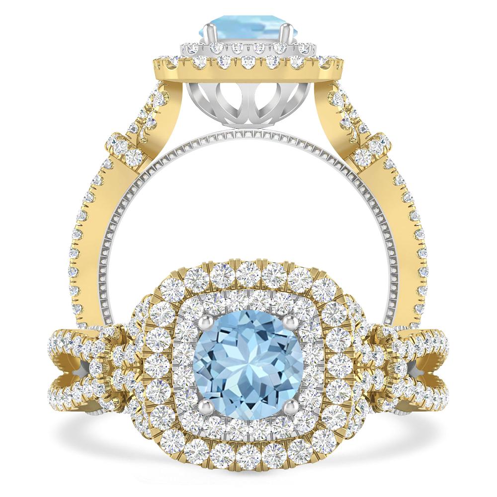 Yellow Gold - Aquamarine