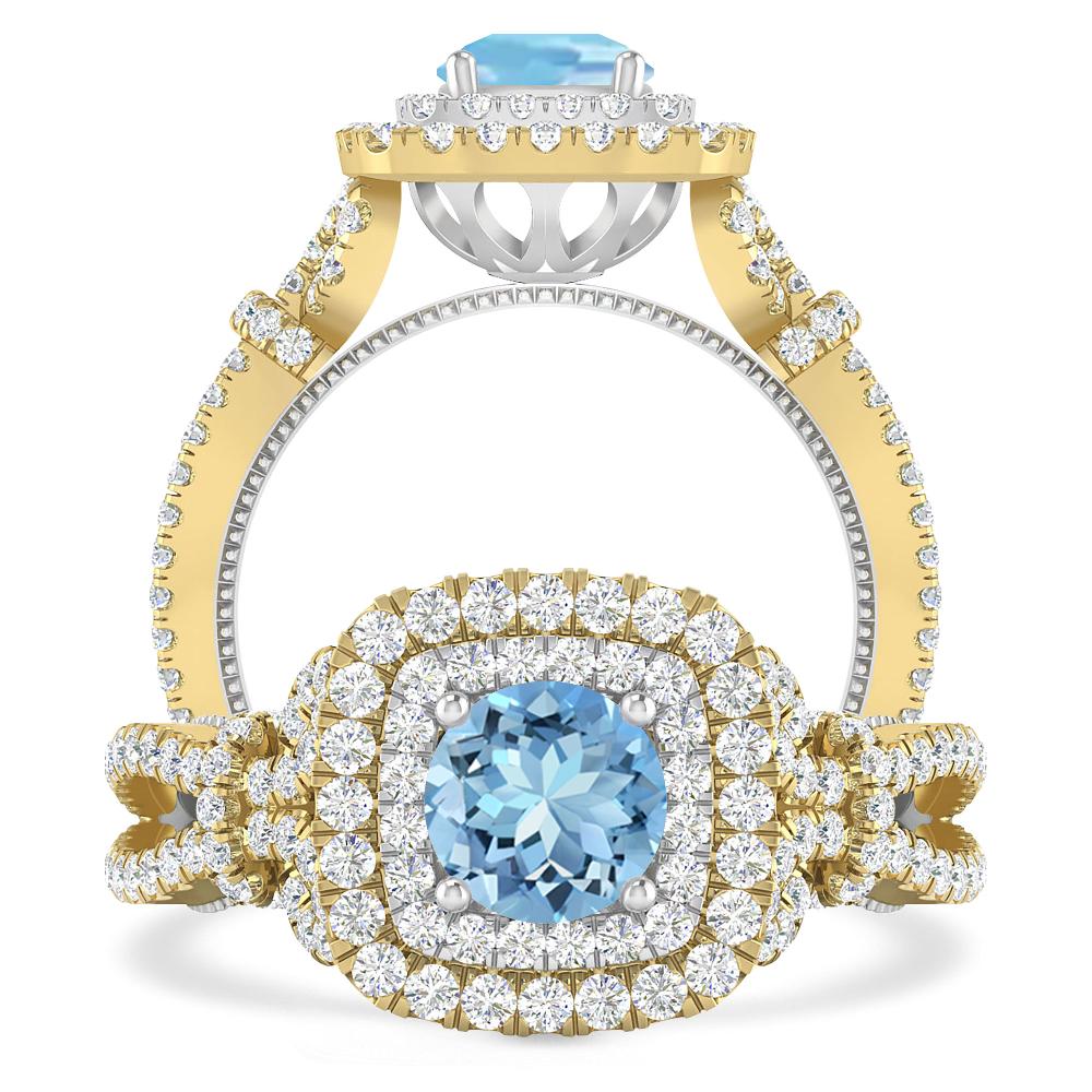 Yellow Gold - Aquamarine