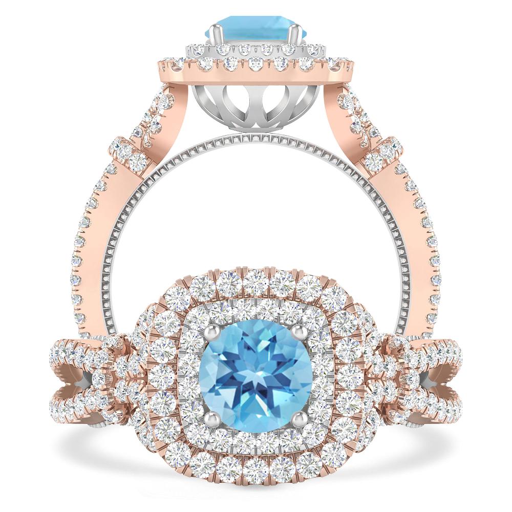 Rose Gold - Blue Topaz