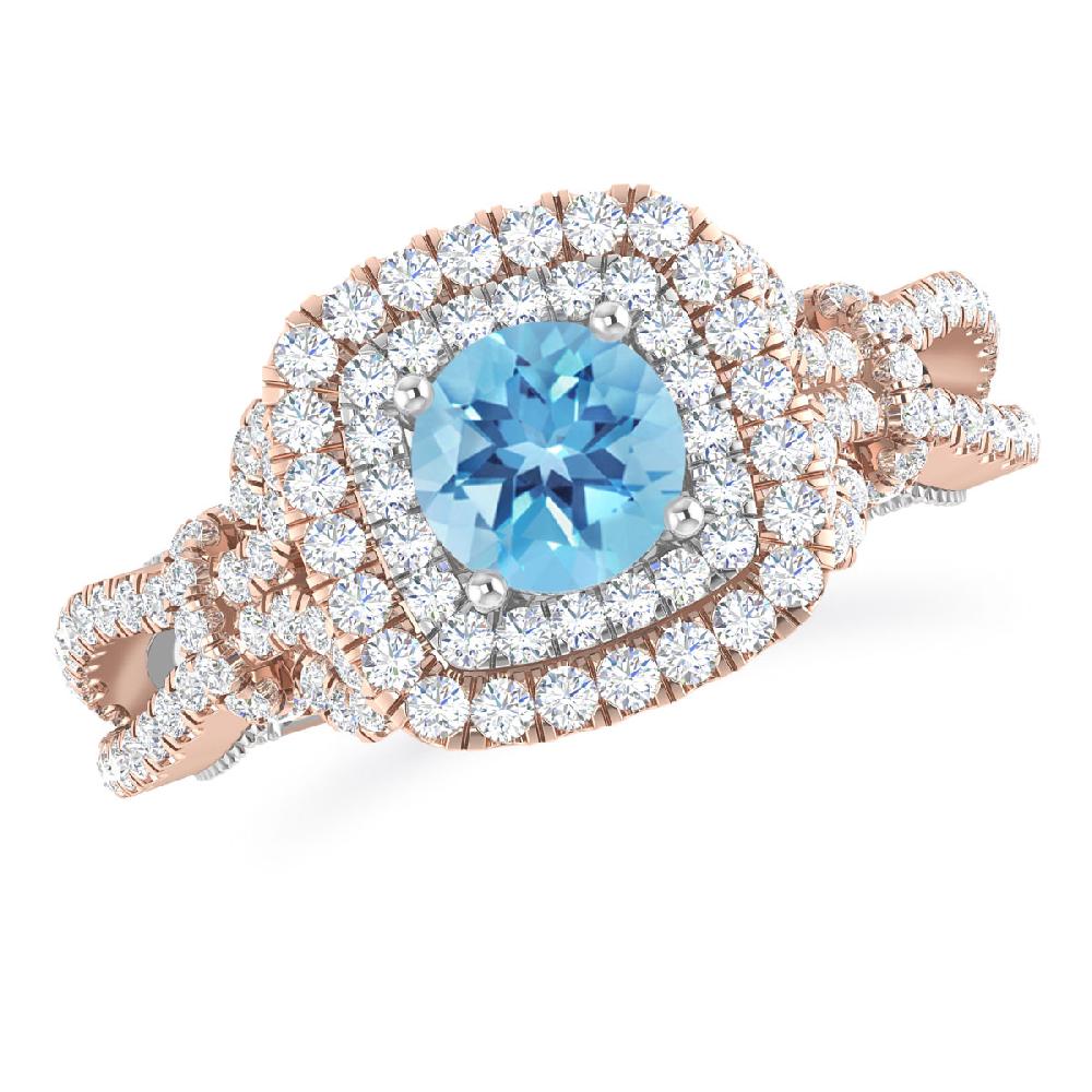 Rose Gold - Blue Topaz