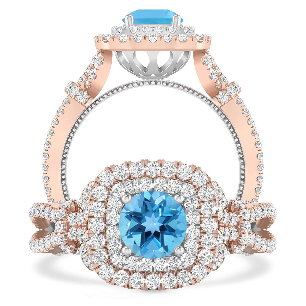 Rose Gold - Blue Topaz